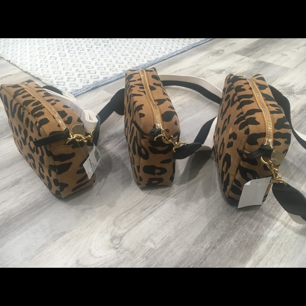 Clare V Midi Suede Leopard Sac Crossbody Clutch - Picture 5 of 13